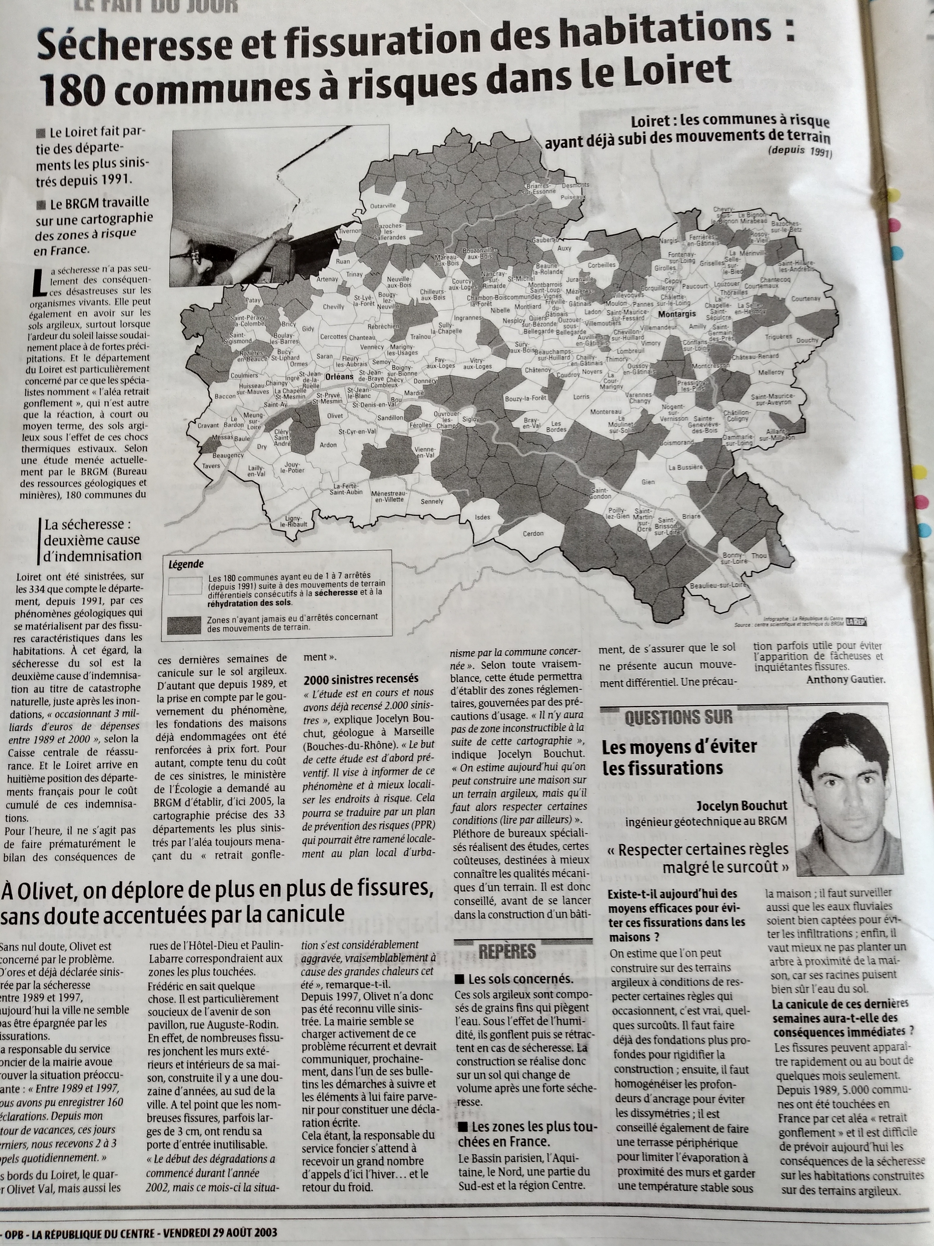 Sécheresse et fissuration des habitations : 180 communes à risque dans le Loiret  (©archives départementales – république du centre)