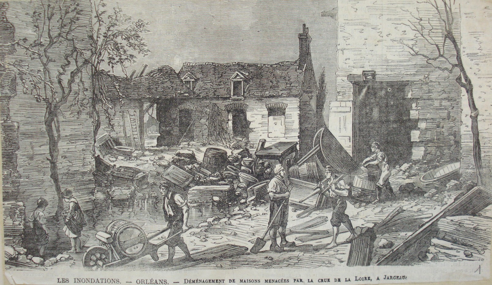Gravure - Jargeau 1856 (© Archives départementales)